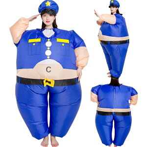 免運 快速出貨 年會搞怪卡通人偶玩偶服裝搞笑胖子道具警察交警裝扮充氣衣服成人 交換禮物 母親節禮物