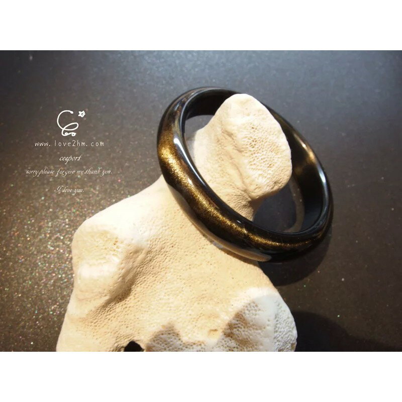 金沙黑曜手鐲E 圈口54.3/黑曜石/水晶手鐲/[晶晶工坊-love2hm]