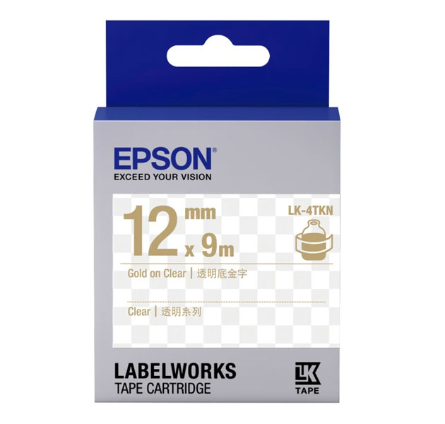 現貨 EPSON 標籤帶 (透明底金字/12mm) /個 LK-4TKN S654409