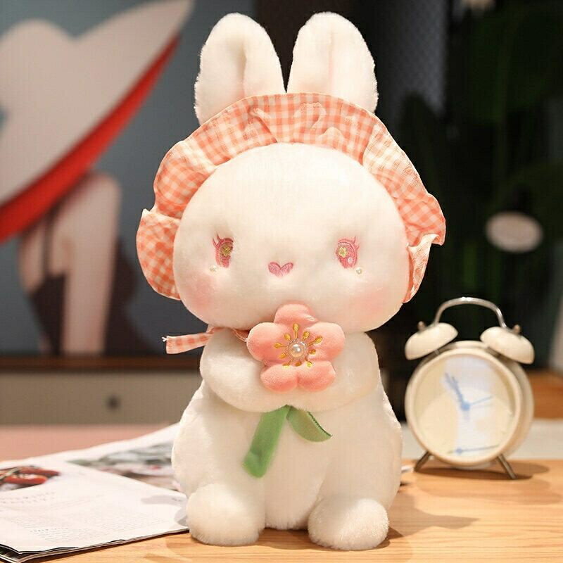 花語兔 兔子娃娃毛絨 兔娃娃睡覺抱枕 生日禮物