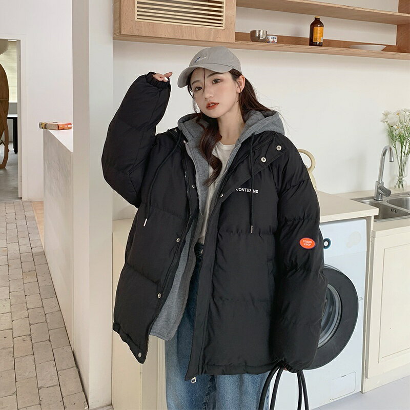 S-2XL 寒流來襲~防風外套 風衣 短版 實拍2023冬季羽絨服女新款加厚棉服網紅韓版