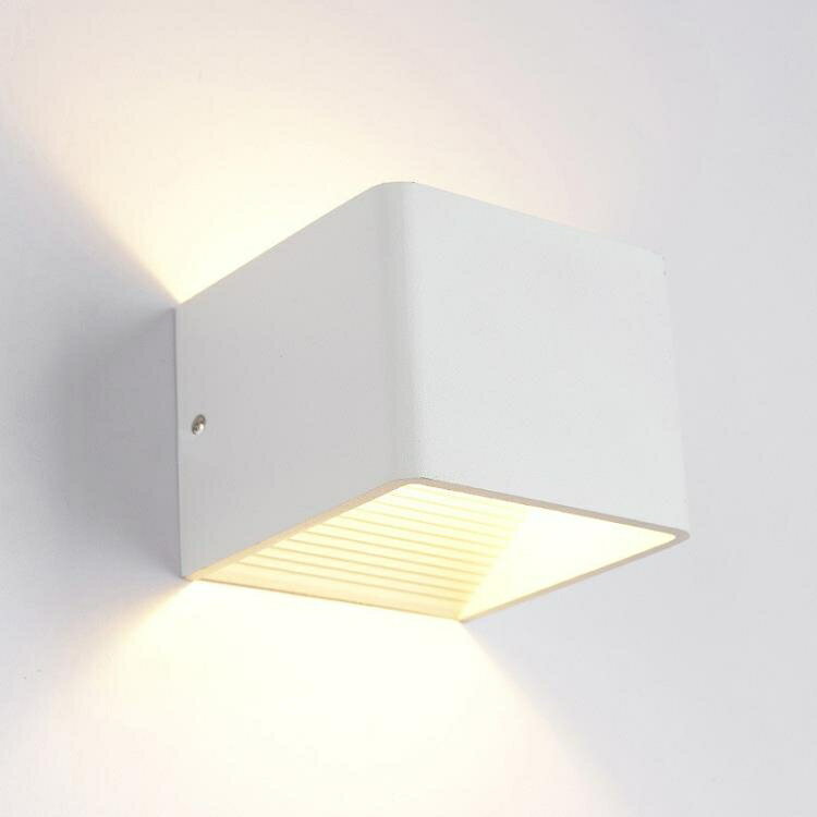 現代簡約LED壁燈鋁材過道燈床頭燈臥室燈客廳燈墻壁燈AC110V220V 閒庭美家