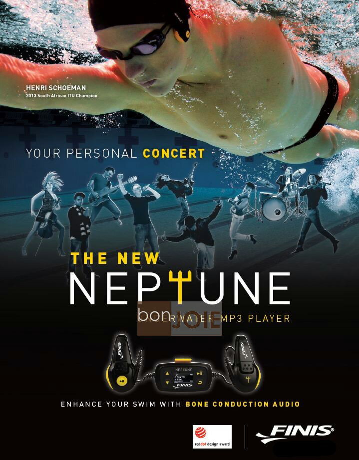 ::bonJOIE:: 美國進口 新款 FINIS Neptune V2 Underwater MP3 Player 防水隨身聽 (全新盒裝) (榮獲德國紅點設計大獎) 游泳用 骨傳導 水中 5