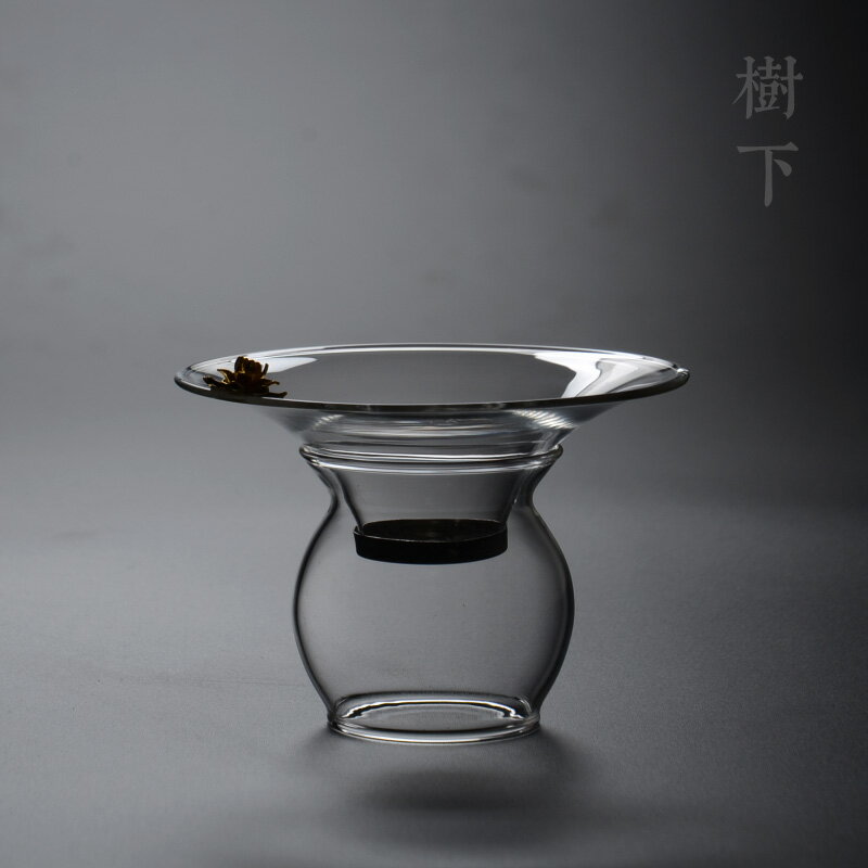 日式不銹鋼濾網金魚玻璃茶茶慮茶漏耐熱玻璃過濾網創意功夫茶具1入