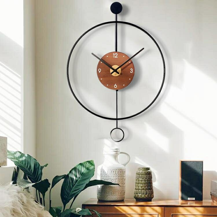 掛鐘 北歐簡約現代時鐘掛鐘客廳家用時尚輕奢鐘表裝飾鐘創意個性掛墻表