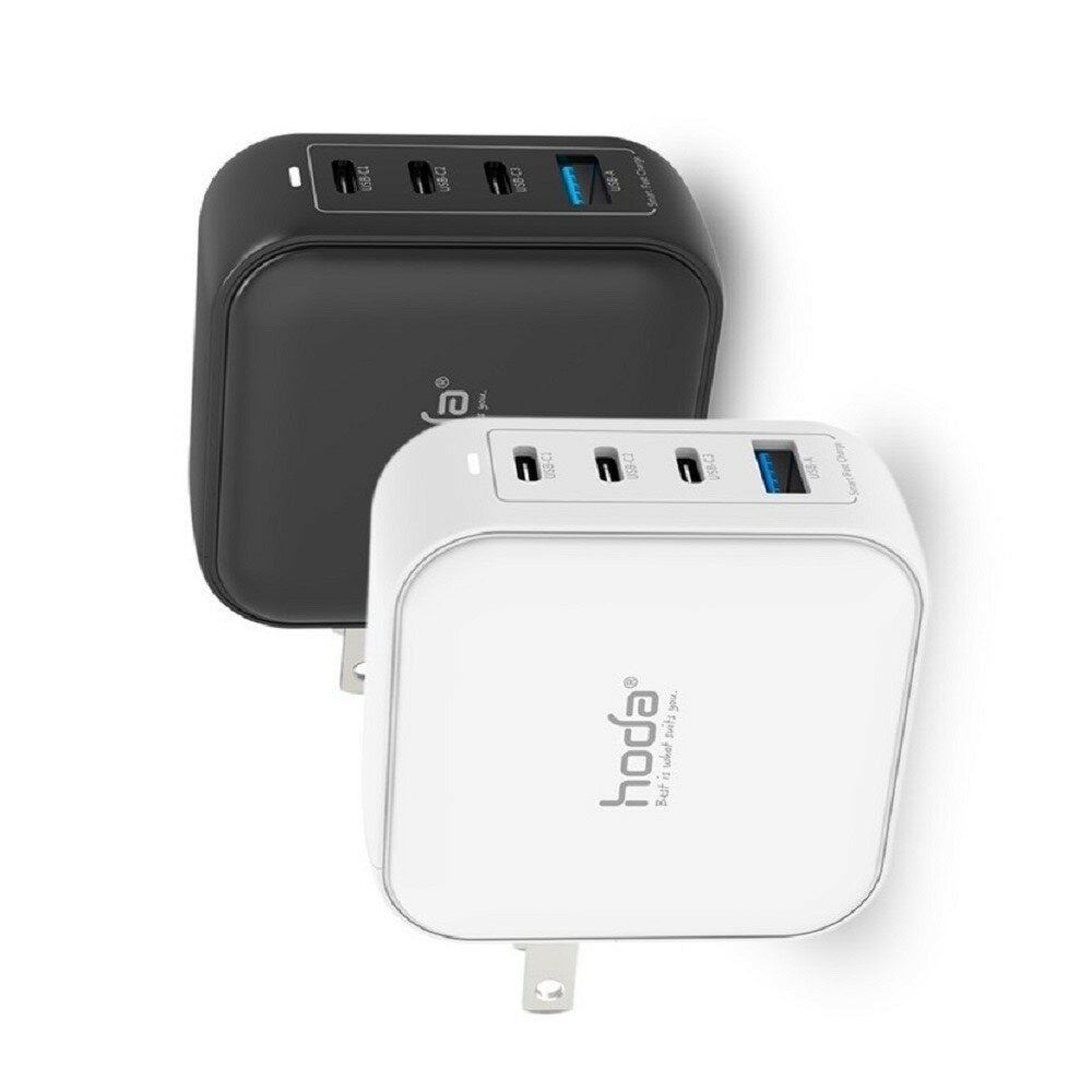 【HODA】PD100W GaN氮化鎵智慧四孔電源供應器筆電充電頭多孔PD快充頭 Type-c USB 商檢合格