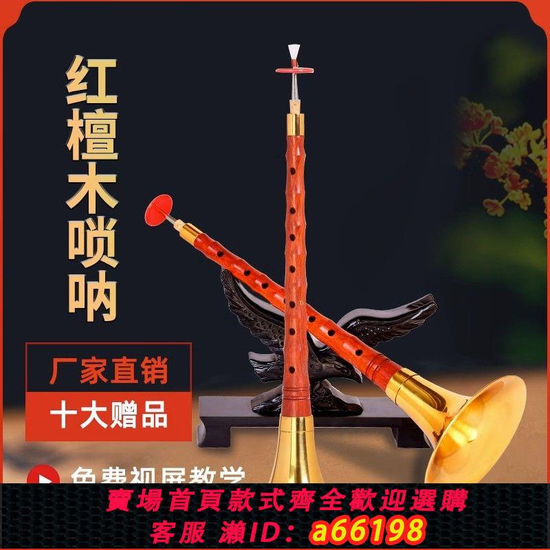 【臺灣公司 可開發票】宏藝鳳鳴紅檀D調嗩吶樂器全套初學者演奏專業喇叭紅檀木嗩吶樂器