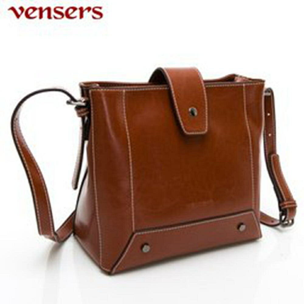 【vensers】小牛皮潮流個性包~斜肩背包 側背包 單肩包 日常外出包 休閒包(NL1083902棕色)