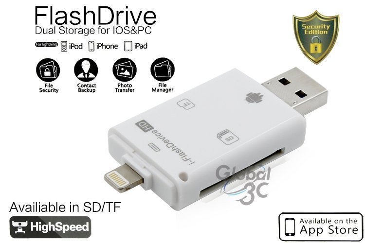 iPhone6 6s Plus iPad Air2 用讀卡機 隨身碟 OTG 支援IOS9 i-FlashDrive【APP下單4%回饋】