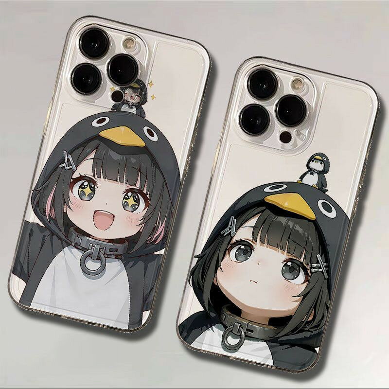 （台灣公司可開發票）（海外國際精品）企鵝管理員透明手機殼適用於iPhone17咕咕嘎嘎16pro/15/14可愛7/8