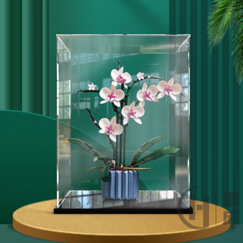 【展示系列】亞克力展示盒適用樂高10311蘭花 透明盒子玻璃罩防塵罩手辦收納盒