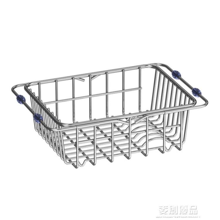 熱銷推薦-廚房水槽置物架子水池不銹鋼放碗筷洗碗池瀝水籃洗菜盆瀝碗架家用【摩可美家】