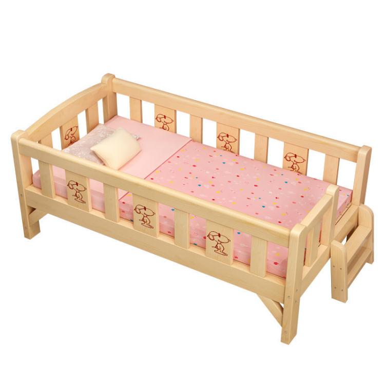實木兒童床帶護欄嬰兒床加寬拼接大床床邊男孩女孩公主床寶寶小床