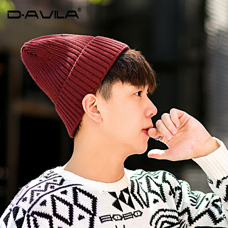 帽子男秋冬季韓版男女士戶外保暖針織帽加絨加厚毛線帽冬天套頭帽 2