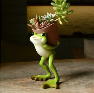 創意個性青蛙抬籃子多肉花盆花園裝飾品盆栽送男生朋友禮物情人節 全館免運