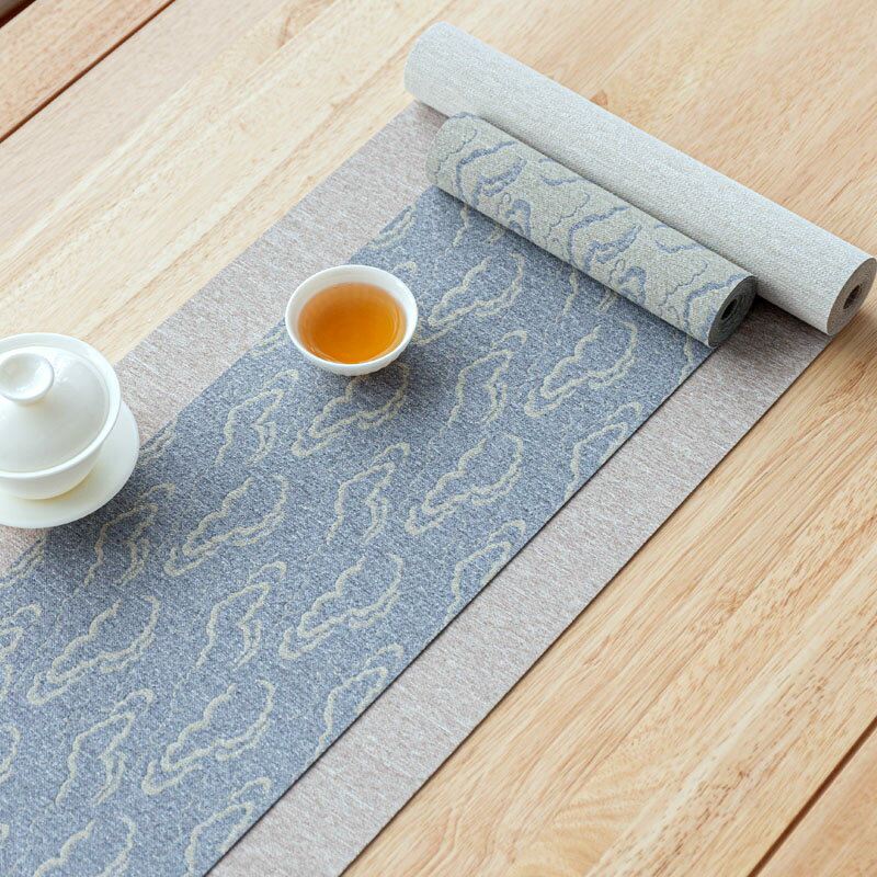 茶墊禪意防水纖維茶席麻布中式茶臺茶盤墊桌旗茶具配件桌布茶布藝