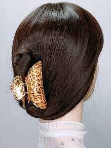 韓國時尚簡約發飾品中大號馬尾韓版亞克力性感豹紋發夾頭飾小抓夾