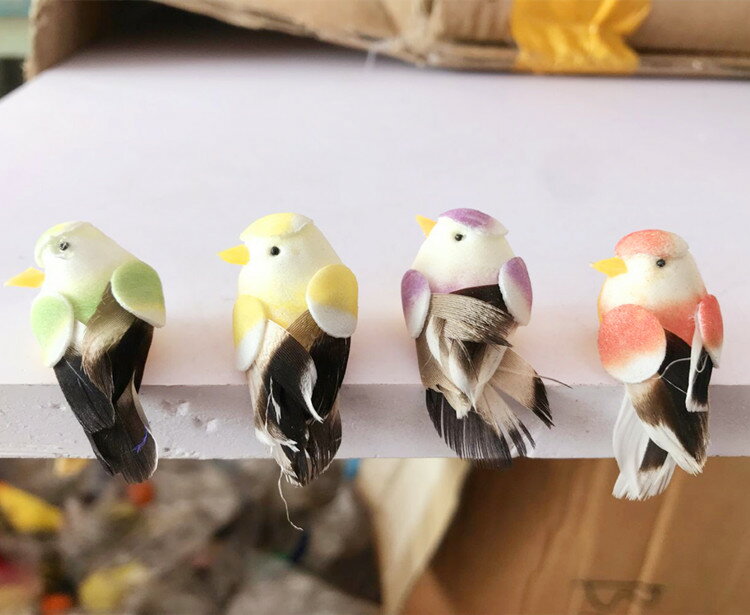動物模型 模擬鳥喜鵲 彩色翠鳥羽毛道具攝影裝飾 園林舞臺道具