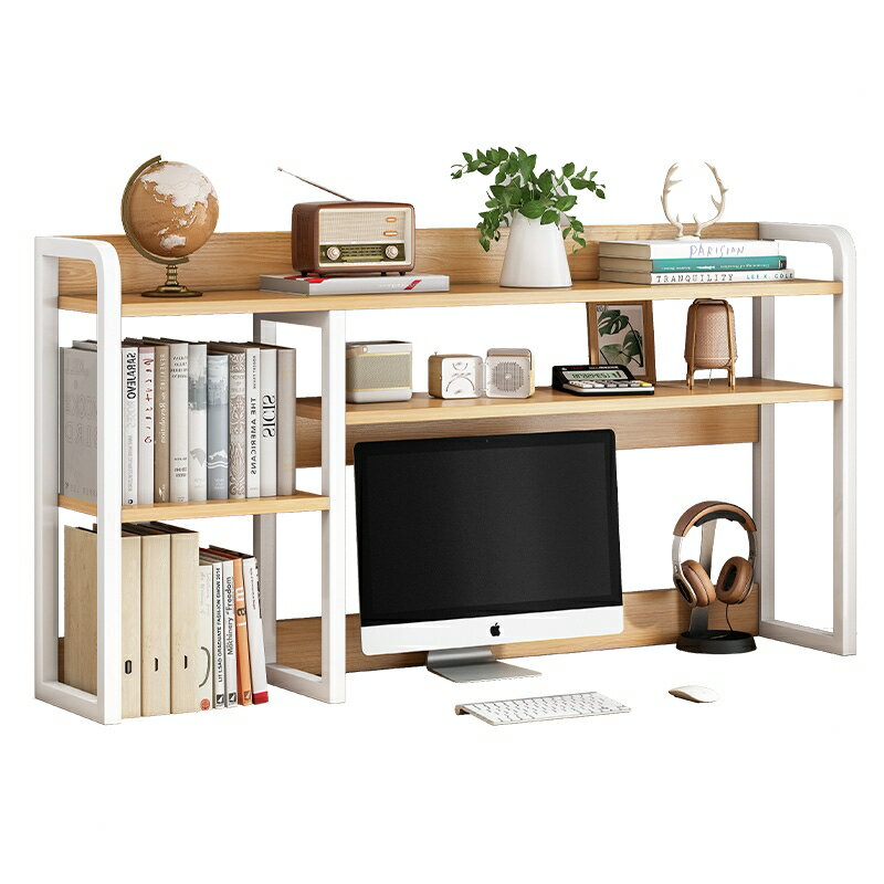 桌上書架多層收納簡易辦公室層架小型鋼木桌面書架置物架宿舍家用 4