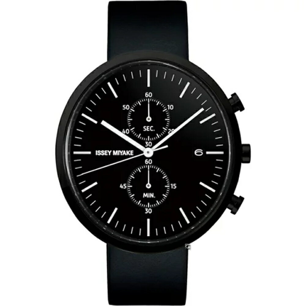 送禮首選★ISSEY MIYAKE 三宅一生 ELLIPSE系列 中區限定橢圓計時腕錶VD51-5000C(NYAN702Y)-41mm-黑面皮革  附提袋【全館滿額折價★APP下單點數4倍送】線上購買享_實體門市同步服務
