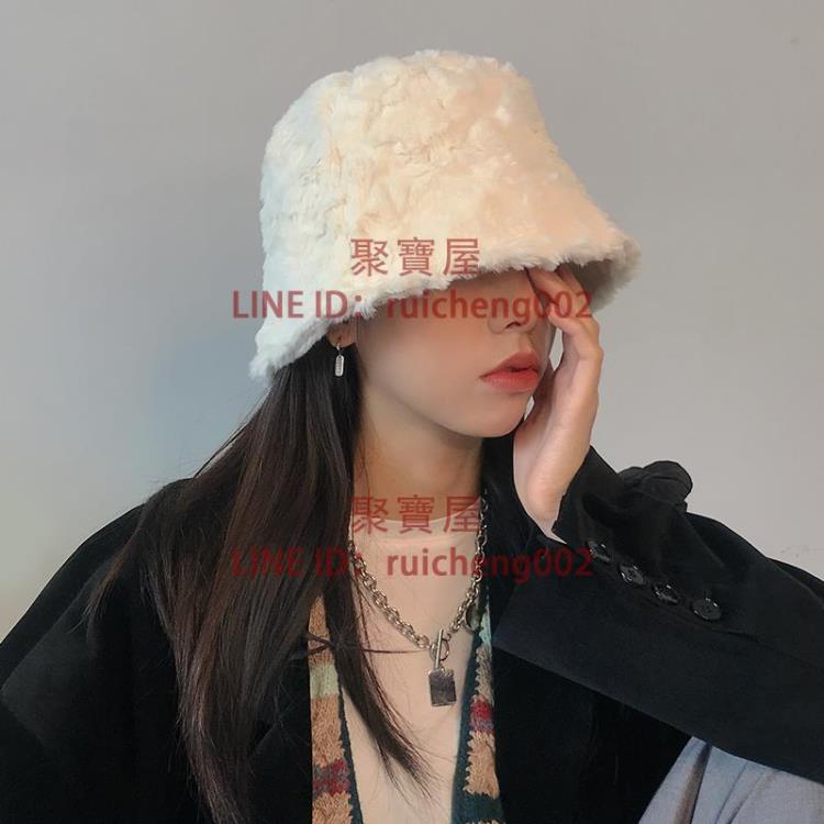 漁夫帽毛絨子女秋冬時髦 保暖護耳水桶帽氣質百搭【聚寶屋】