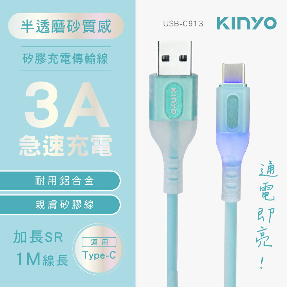 KINYO 耐嘉 Type-C簡約質感充電傳輸線-1M (USB-C913)