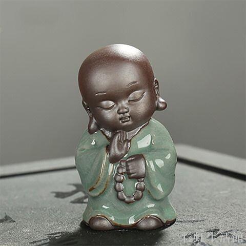 創意小和尚茶寵擺件精品紫砂可養如來彌勒佛茶玩功夫茶具配件可愛