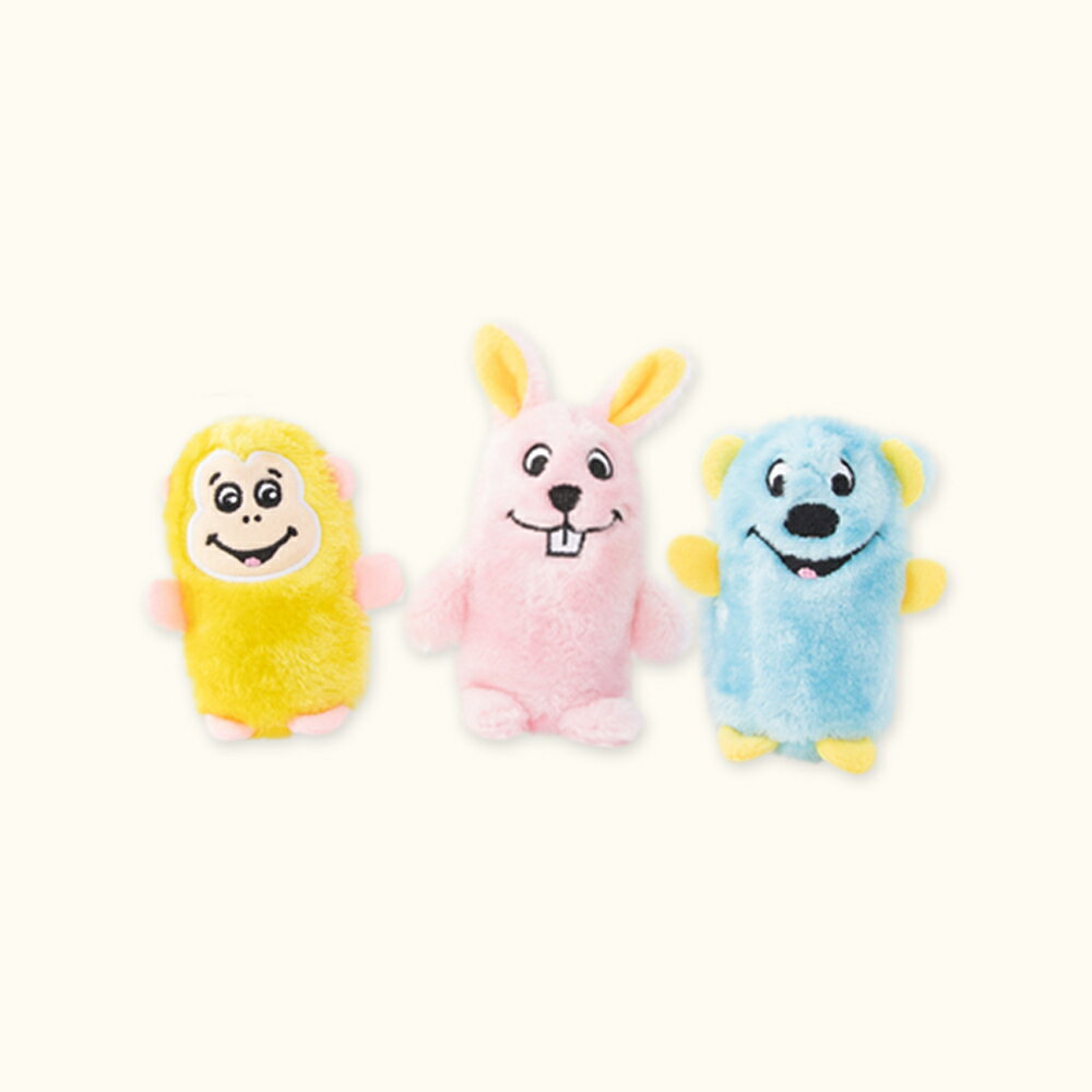 【SofyDOG】ZippyPaws 毛茸茸夥伴-猴子、兔子、熊熊 有聲玩具 互動玩具