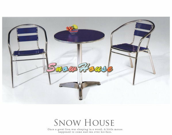╭☆雪之屋居家生活館☆╯A848-1@特惠組合@ 藍色海岸戶外摩登休閒桌椅組/鋁製**一桌二椅