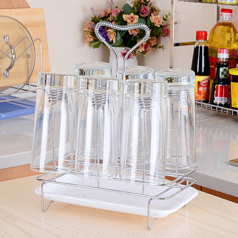 創意瀝水杯架家用水杯掛架玻璃杯子架晾放收納架廚房置物架茶杯架
