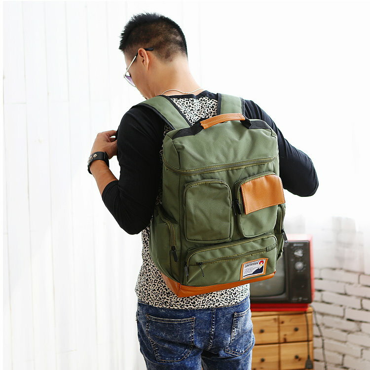 <br/><br/>  日韓新款流行時尚 立體口袋雙肩包 潮背包男學生書包女旅行電腦包<br/><br/>