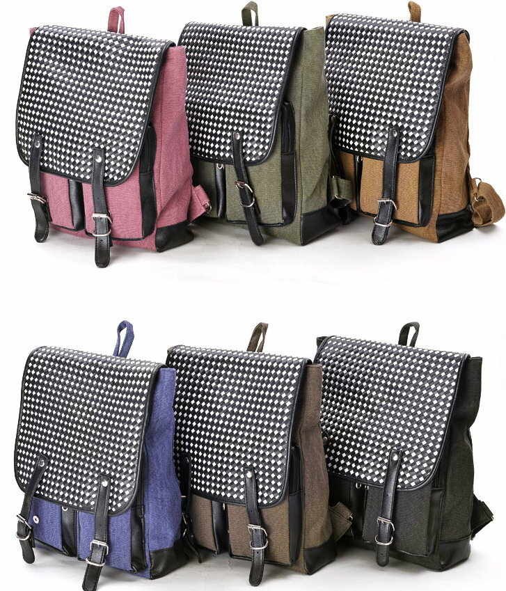 日韓新款流行時尚 後背包 旅行包  菱格PU款J336-6色/單售