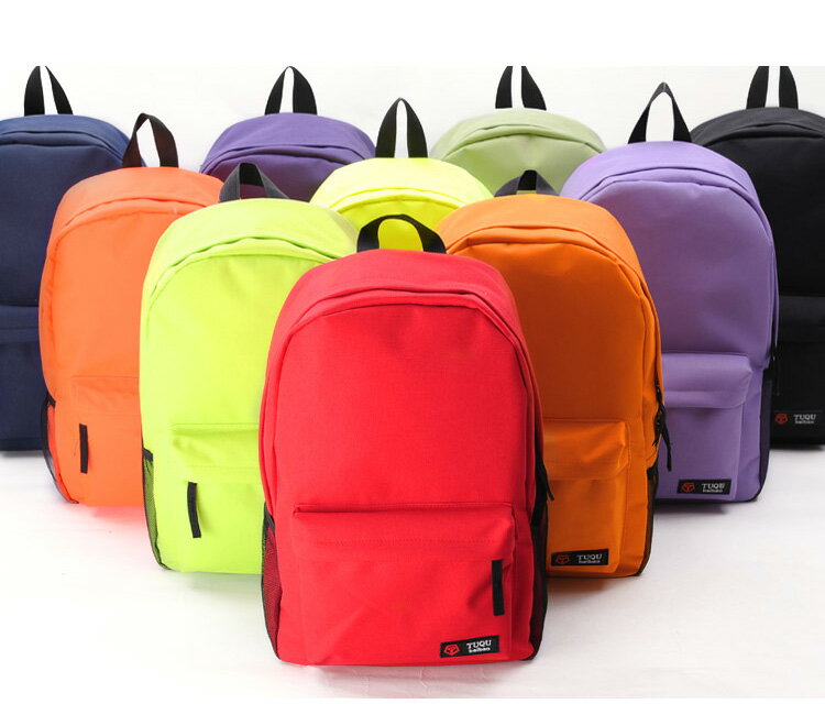 <br/><br/>  日韓新款 簡約素面螢光 後背包 雙肩包 學生書包-10色/單售<br/><br/>