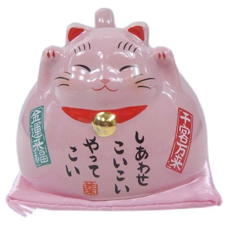 日本製 藥師窯系列招財貓/可當熱茶杯7200-粉