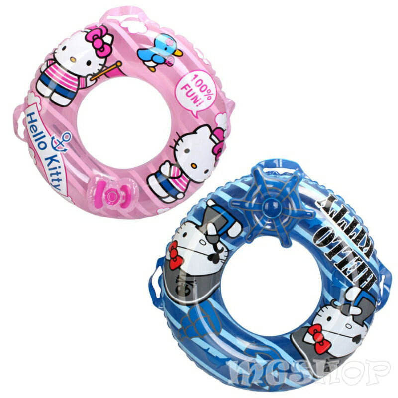 Hello Kitty 凱蒂貓  兒童圓形游泳圈直徑70CM-(粉色/藍色)單售