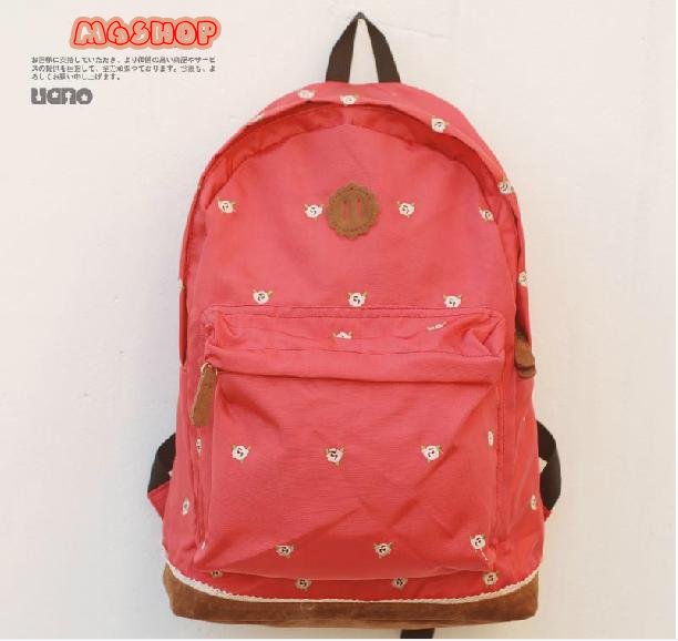 日本2013新款 防水牛津布刺繡蕾絲 後背包書包旅行包-3色/單售