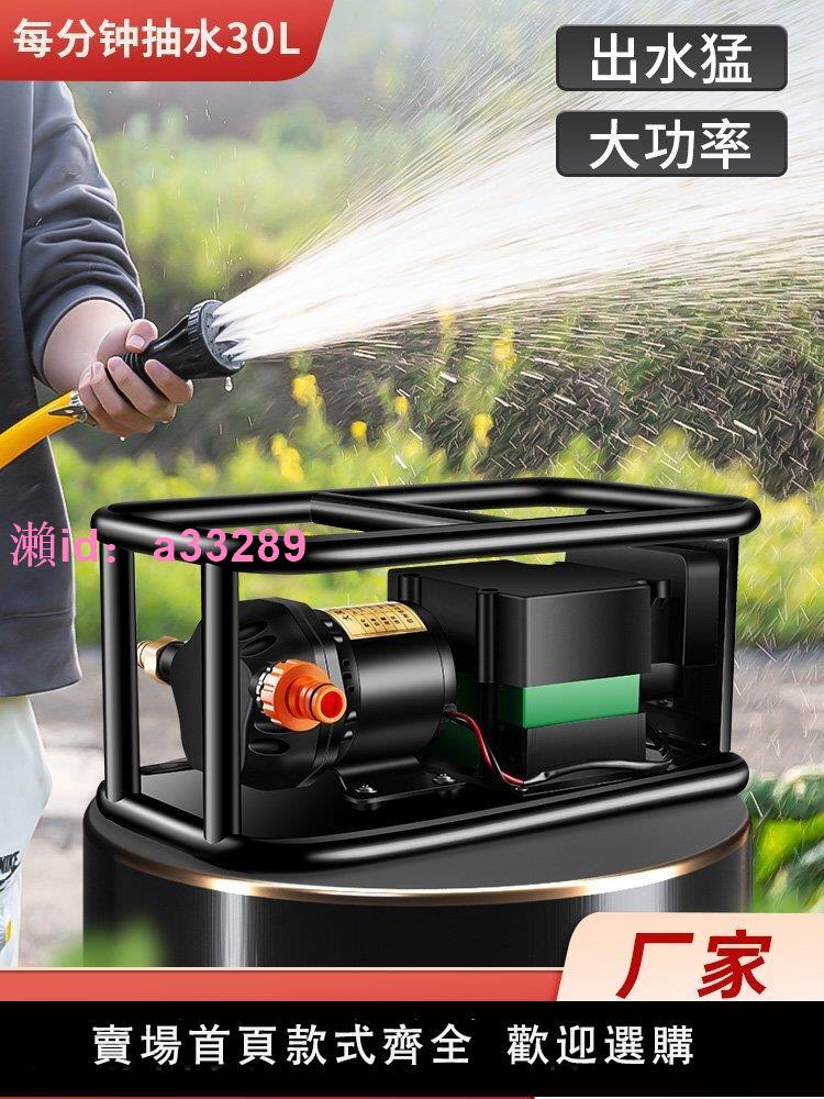 充電式大流量抽水神器農用戶外灌溉抽水機井水澆菜地12V24V抽水泵