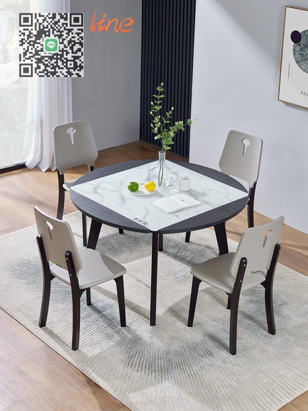 家用 小戶型 正方形八仙桌 可伸縮 折疊現代 簡約 方桌 可變圓桌 餐桌 套裝