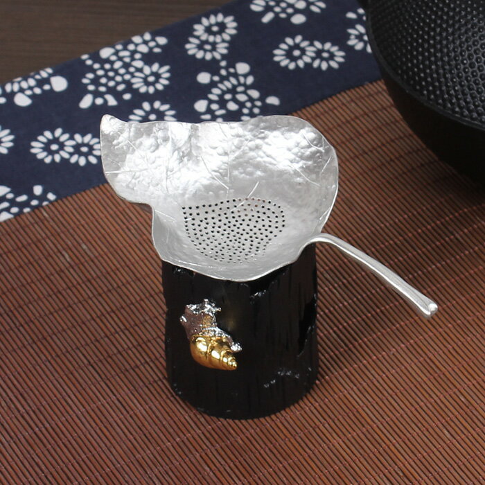 純錫樹葉茶濾 茶漏 手工創意錘紋茶具過濾網架 耐熱功夫茶道配件