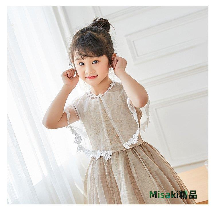 女童禮服披肩 女童披風 披肩外套 鬥篷 公主裙 禮服披肩 秋冬季毛披肩兒童小外套花童披風鬥篷女毛絨圍巾【 E-358】-Misaki精品