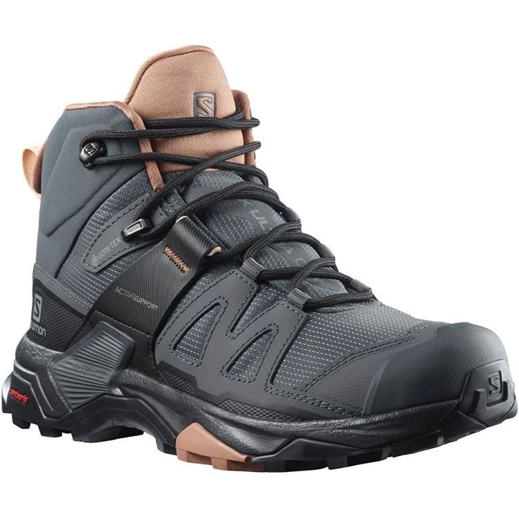 Salomon X ULTRA 4 Mid 女款中筒Gore-tex防水登山鞋L41295600 烏木黑