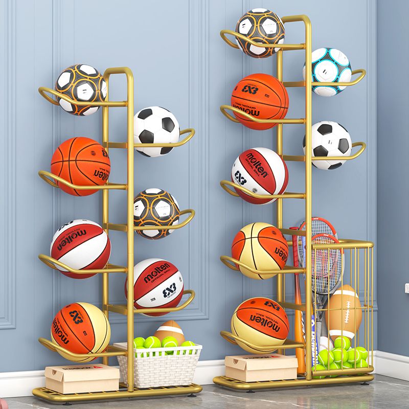 籃球收納架家用室內足排球羽毛球球架收納筐兒童整理球架置物架子