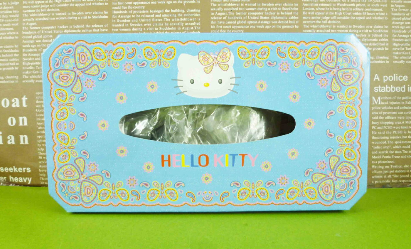 【震撼精品百貨】Hello Kitty 凱蒂貓 衛生紙盒 藤編蝴蝶藍【共1款】 震撼日式精品百貨