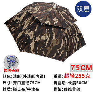 雨傘帽 雨傘帽頭戴傘大號防曬成人戶外頭頂帽傘遮陽防雨釣魚雨傘垂釣傘帽【HZ70296】