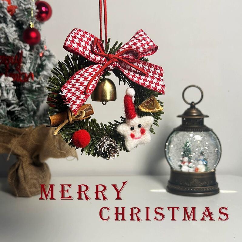 聖誕節日裝飾品花環雪人老人車掛氛圍布置掛件鈴鐺房門掛飾聖誕樹 全館免運
