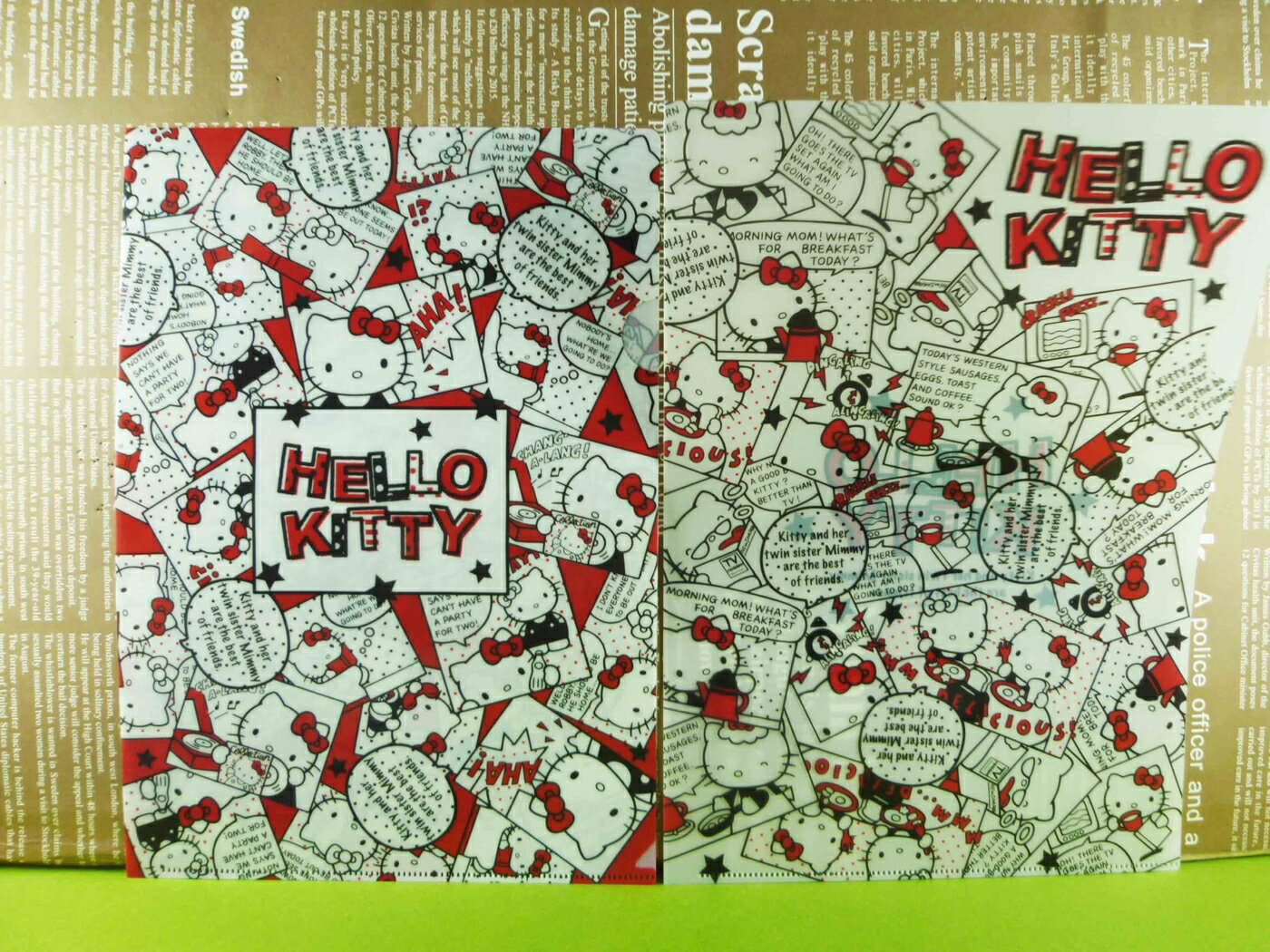 【震撼精品百貨】Hello Kitty 凱蒂貓 2入檔案夾 漫畫【共1款】 震撼日式精品百貨
