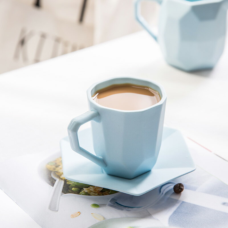 ijarl億嘉 手沖咖啡杯碟套裝創意韓式簡約下午茶杯子陶瓷杯碟組合