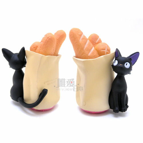 真愛日本 11060100010 魔女宅急便 奇奇貓 立體造型印章-黑貓與麵包黃 日本製