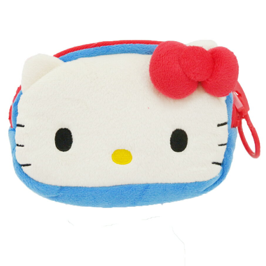 <br/><br/>  【唯愛日本】14092700016 絨毛化妝包-大臉藍 三麗鷗 Hello Kitty 凱蒂貓 收納包 包包<br/><br/>