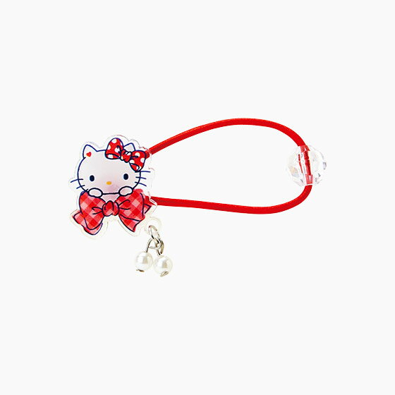 <br/><br/>  【真愛日本】15042900037 髮束-壓克力白珍珠緞帶紅 三麗鷗 Hello Kitty 凱蒂貓 飾品 髮飾 正品 限量<br/><br/>